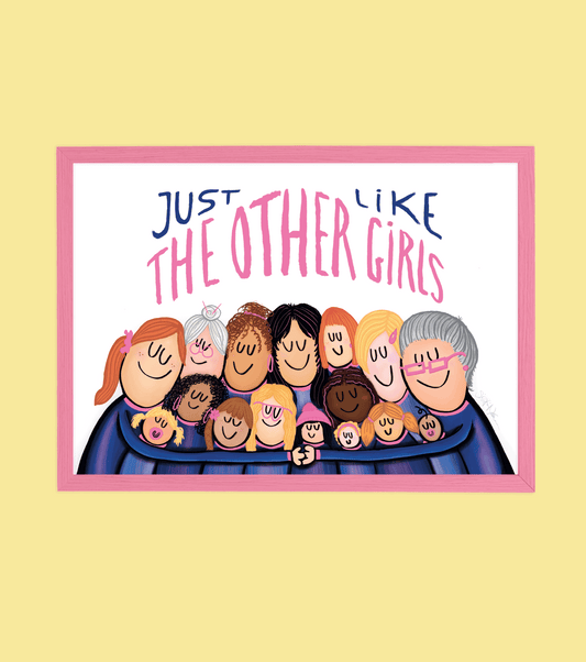 Håndtegnet plakat af Sofie Nørskov. Kunst der spreder glæde og starter samtaler! ✏️ 
Køb online på sofienørskov.dk. Levering 2-5 dage.