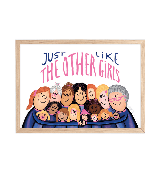 Håndtegnet plakat af Sofie Nørskov. Kunst der spreder glæde og starter samtaler! ✏️ 
Køb online på sofienørskov.dk. Levering 2-5 dage.